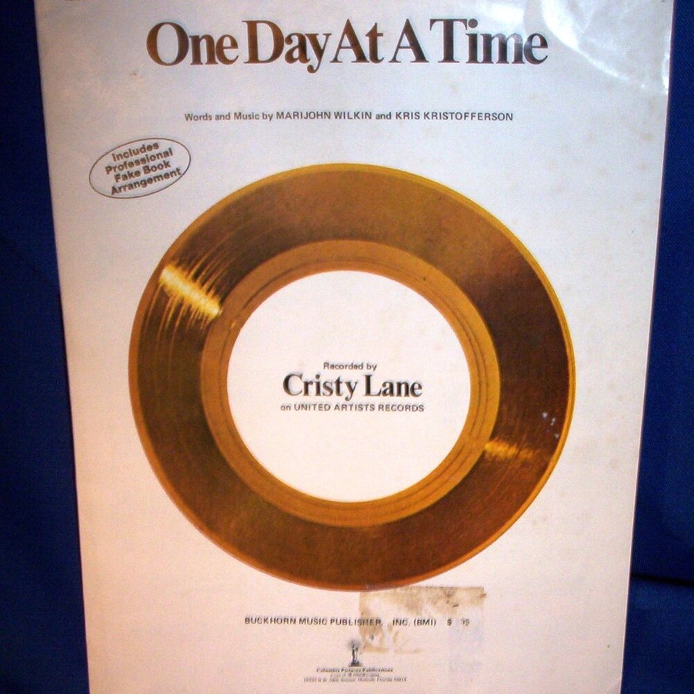 VINTAGE SHEET MUSIC AND LYRICS FOR THE SONG ONE DAY AT A TIME-KRIS KRISTOFFERSON